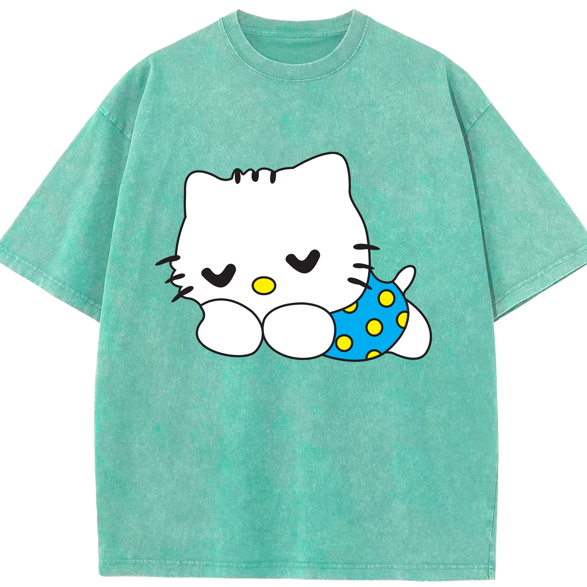 （画像用） Hello Kitty ハローキティ 綿100% ヴィンテージ風 半袖Tシャツ（フロントプリント）